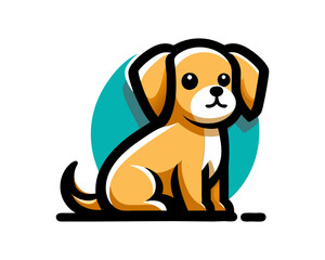 Dog Cartoon Logo Icon Vector Illustration.