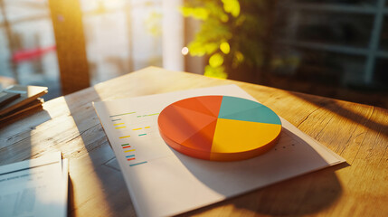 graph on wooden background