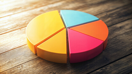 graph on wooden background