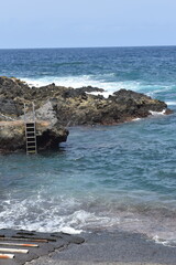 The sea and some rocks in the north or Tenerife