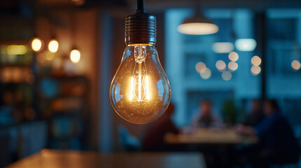 portrait of a light bulb in eco building
