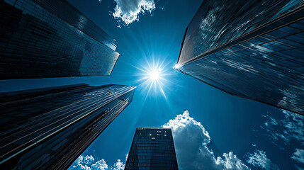 skyscrapers in the noon