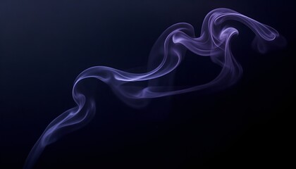 Fototapeta premium Sleek electric smoke gracefully flowing in soft purple tones against a dark background