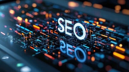 Obraz premium Bright Infographic Showing SEO Trends to Watch