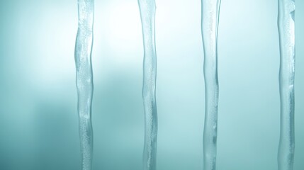 A series of ice-covered glass bars