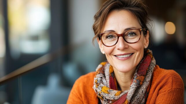 Confident German Woman Smiling in Engaging Setting