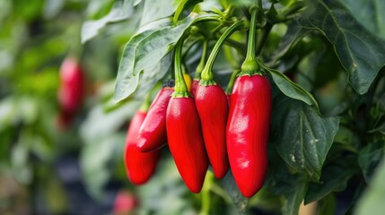A Bounty of Fresh Red Chilies in the Garden