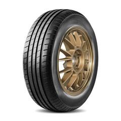 Obraz premium Car wheel and tire, Aluminum wheels, isolated on white background.