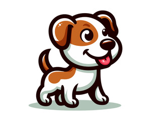 Fototapeta premium Dog Cartoon Logo Icon Vector Illustration.