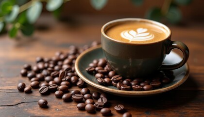Fototapeta premium Aromatic coffee beans freshly ground
