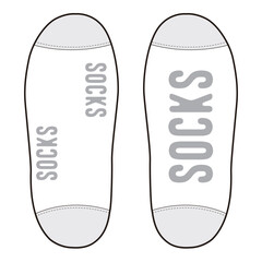Text Print Sole Socks Vector


