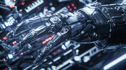 Fototapeta premium Technologically Advanced Space Miner Operating Tools in 3D Render Close-up Illustration