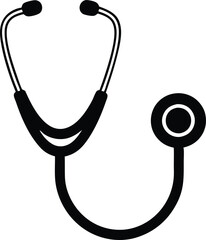 Stethoscope icon vector, Doctor stethoscope medical device flat icon vector

