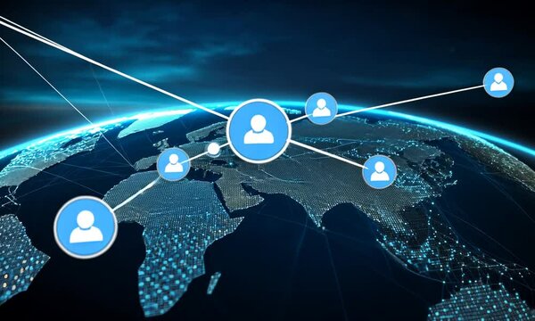Interconnected lines symbolizing a worldwide communication network