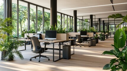 Fototapeta premium Modern German Office Space with Open Layouts