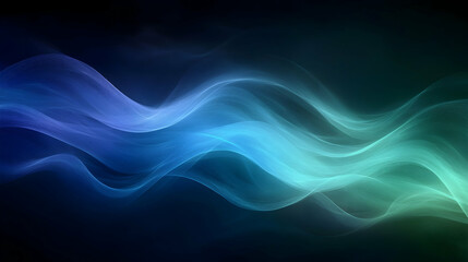 Fototapeta premium Abstract Blue and Green Waves Background, curves, lines, flow, motion, dynamic