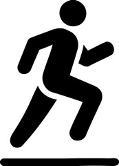 Silhouette of person running, fitness and exercise icon, physical activity and health illustration
