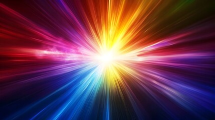 Obraz premium Expanding Waves of Energetic and Powerful Light and Color Burst from Central Point