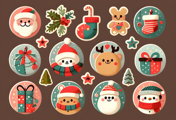 Fototapeta premium set of christmas icons