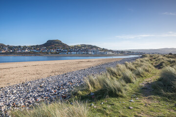 Conwy beach and Deganwy seascape