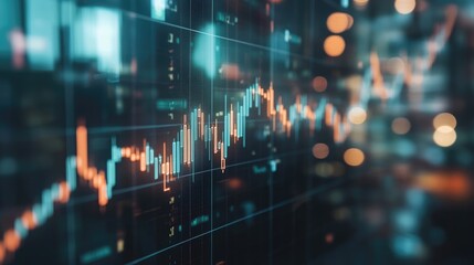 Fototapeta premium An abstract financial chart with rising lines, symbolizing growth and success, perfect for promoting investment and financial planning