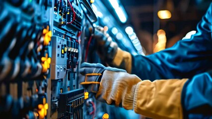electrician conducting a safety inspection in a commercial building, with bright, even lighting ensuring every detail is visible. ai generated