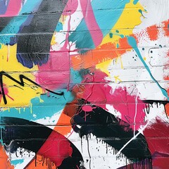 Obraz premium A unique graffiti inspired wall texture with bold colors on a white background