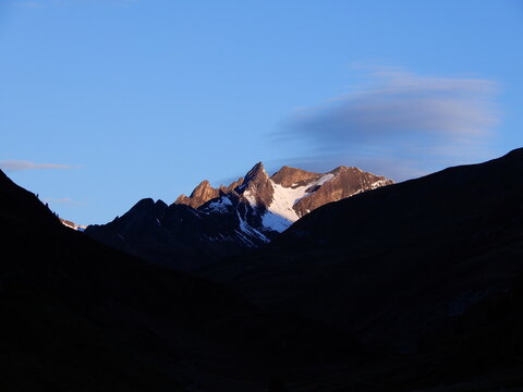 Arventalspitze 3083m und Gabelspitze 3071m im Arvental in Osttirol