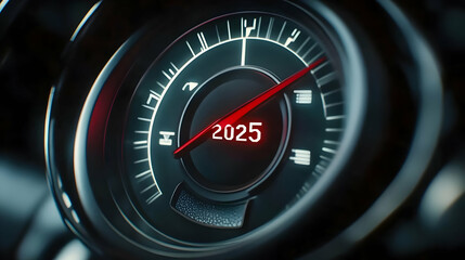 Speedometer with Red Arrow Indicator