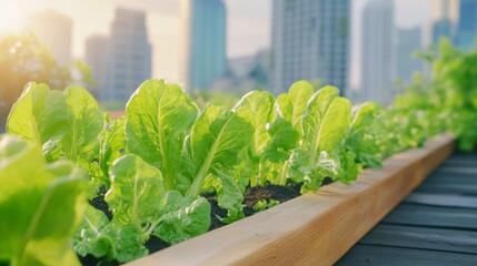 Fresh Green Lettuce Growing in Urban Garden