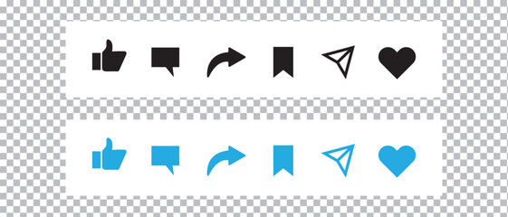 like, comment, share, love and save dislike icon symbol button. vector illustration.