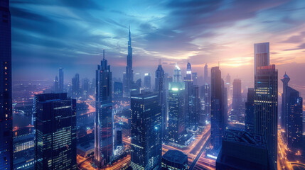 Naklejka premium futuristic city