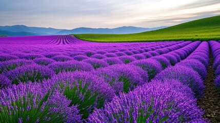 Vibrant Lavender Fields in Hokkaido Region