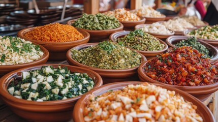 Fototapeta premium Colorful Eastern Food Festival Display