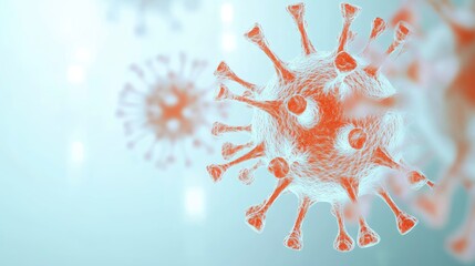 Obraz premium Close-Up View of Virus with Spiked Surface in 3D