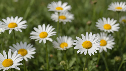 Fototapeta premium daisies in the grass Blühende Buschwindröschen, Anemone nemorosa