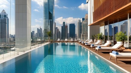 Fototapeta premium Luxurious Pool Area in Chic Hotel