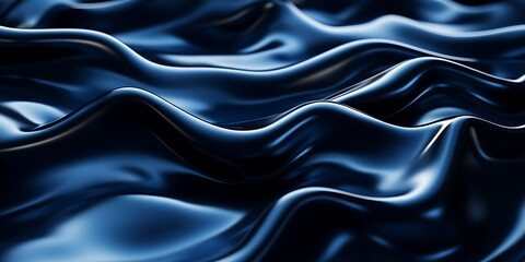 Obraz premium Abstract blue fabric waves creating a smooth texture.