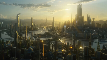 Fototapeta premium futuristic city