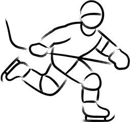 Winter sports icon vector illustration collection in a line outline style. Ski, winter sports and snow Handdrawn Doodle icons.