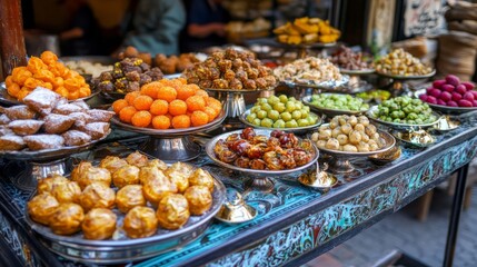 Obraz premium Fresh Eastern Street Food with Artistic Arrangement