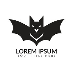 Vector bat open wings flying concept elements logo icon illustration