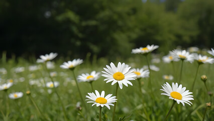 Fototapeta premium daisies in the grass Blühende Buschwindröschen, Anemone nemorosa