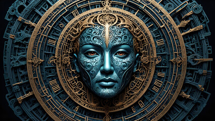 Abstraktion St&auml;hlerne Stille 16х9. Hintergrund f&uuml;r das Design 4.