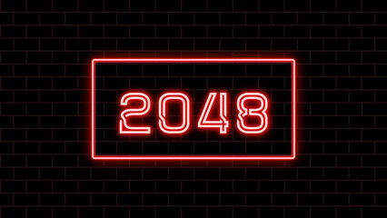 2048年のネオン文字