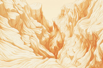 Obraz premium Abstract canyon landscape with layered textures in warm earth tones