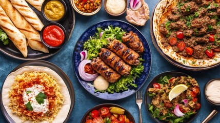 Vibrant Eastern Food Plating with Seasonal Colors