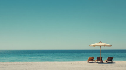 Fototapeta premium Empty beach seaside, sky, waves