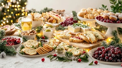 Festive Christmas Table Decor with Lights and Treats