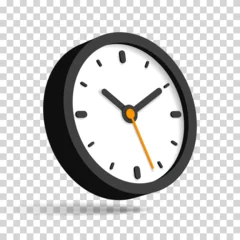 3d vector clock icon in flat style, timer on transparent background. Business watch. Design element for you project © panimoni